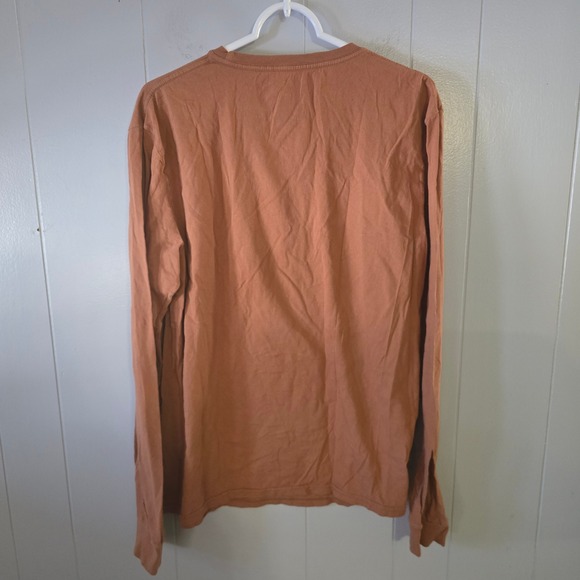 PacSun Mind Trap Mens Medium Long Sleeve Shirt Orange Rust Graphic Tee Cotton - Picture 4 of 7